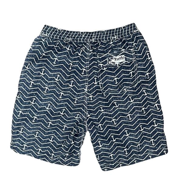 Trunks Surf & Swim Co. Men's Board Shorts Dark Blue Anchor‎ Drawstring Lined Med - Picture 4 of 7
